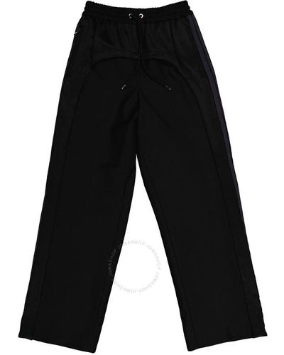 Burberry Striped Panel Wool Mohair Tailored Trousers - Black