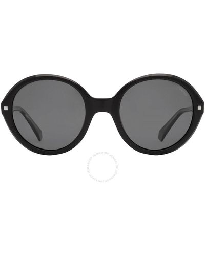 Polaroid Core Polarized Gray Oval Sunglasses Pld 4114/s/x 0807/m9 54 - Black