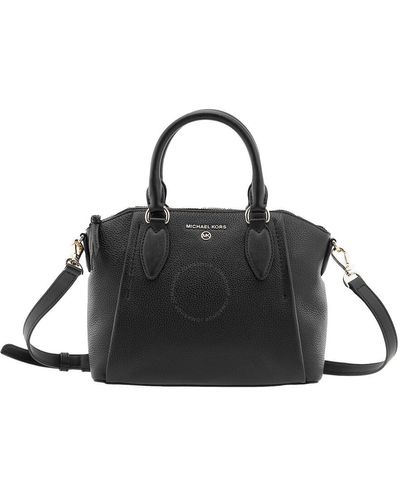 Michael Kors Sienna Medium Pebbled Leather Satchel - Black