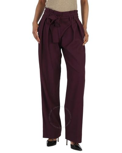 Victoria Beckham Pants Pleat Tie Pant - Purple