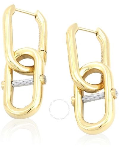 Charriol St. Tropez Mariner Steel Chain Link Earrings - Metallic