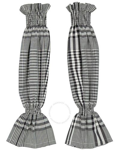 Burberry Gingham Check Technical Puff Sleeves - Black