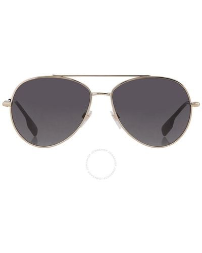 Burberry Dark Grey Pilot Sunglasses Be3147 110987 58