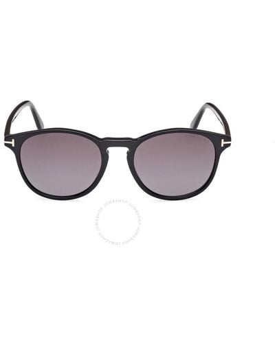 Tom Ford Lewis Smoke Gradient Oval Sunglasses Ft1097 01b 53 - Multicolour
