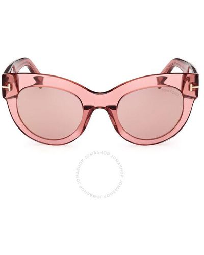 Tom Ford Lucilla Violet Cat Eye Sunglasses Ft1063 72z 51 - Pink