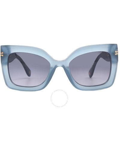 Marc Jacobs Dark Gray Shaded Square Sunglasses Mj 1073/s 0pjp/9o 53 - Blue