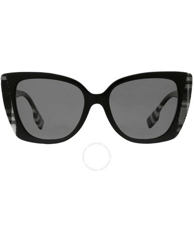 Burberry Meryl Polarized Dark Grey Butterfly Sunglasses Be4393 405181 54 - Black