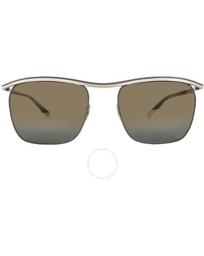 Mr. Leight Owsley S Chancery Gold Metallic Irregular Sunglasses Ml4027 Atg/changmet 53 - Brown