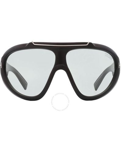 Tom Ford Linden Green Photochromatic Shield Sunglasses Ft1094 01n 72 - Black