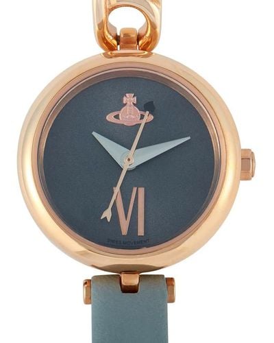 Vivienne Westwood Soho Rose Gold-tone Stainless Steel Watch Vv200rsgy - Blue