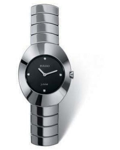 Rado Ovation Quartz Diamond Black Dial Watch - Grey