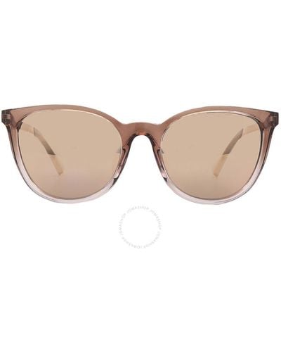 Armani Exchange Gray Mirror Rose Gold Oval Sunglasses Ax4077sf 82574z 56 - Brown