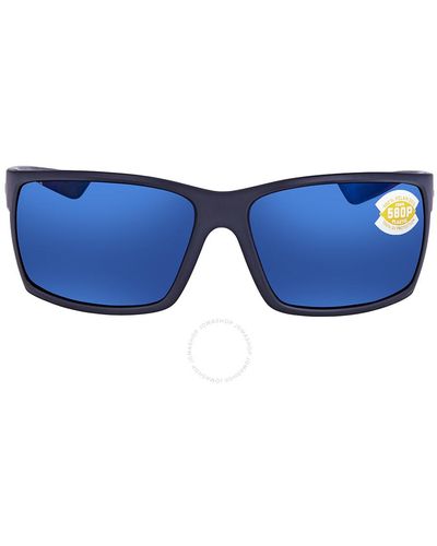 Costa Del Mar Reefton Mirror Polarized Polycarbonate Sunglasses Rft 75 Obmp 64 - Blue
