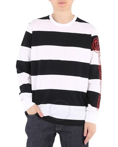 Burberry Laxley Stripe Cotton Oversized Long-sleeve T-shirt - Black