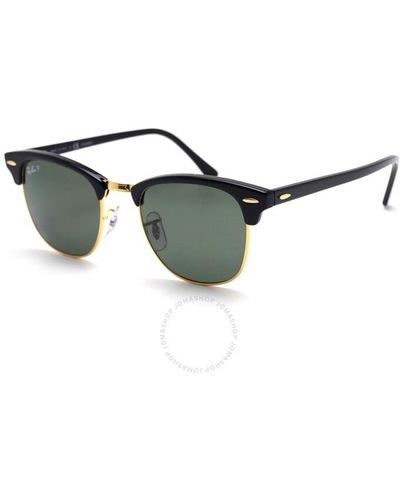 Ray-Ban Clubmaster Classic Polarized Green Square Sunglasses Rb3016 901/58 55