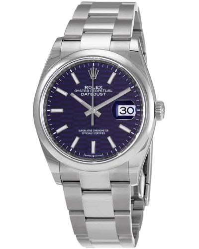 Rolex Datejust 36 Automatic Chronometer Blue Dial Watch - Metallic