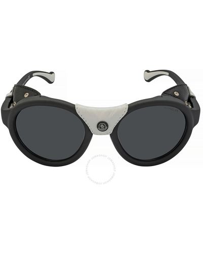 Moncler Smoke Mirror Round Sunglasses Ml0046 02c 52 - Gray