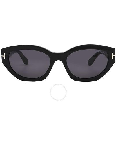 Tom Ford Penny Smoke Cat Eye Sunglasses Ft1086 01a 55 - Purple