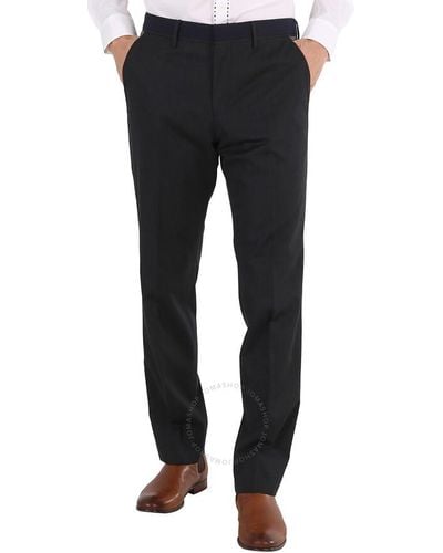 Burberry Charcoal Classic-fit-panelled Wool Tailored Trousers - Black