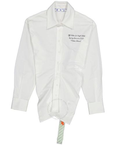 Off-White c/o Virgil Abloh Draped-detail Long-sleeved Shirt - White