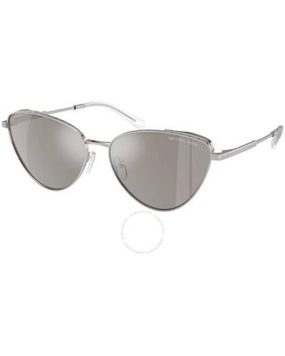 Michael Kors Cortez Silver Mirrored Cat Eye Sunglasses Mk1140 18936g 59 - Gray