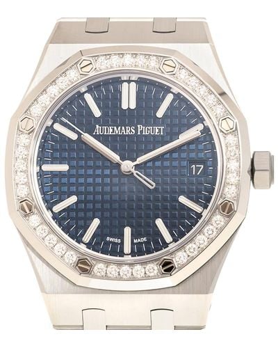 Audemars Piguet Royal Oak ''50th Anniversary'' Automatic Diamond Blue Dial Watch - Metallic