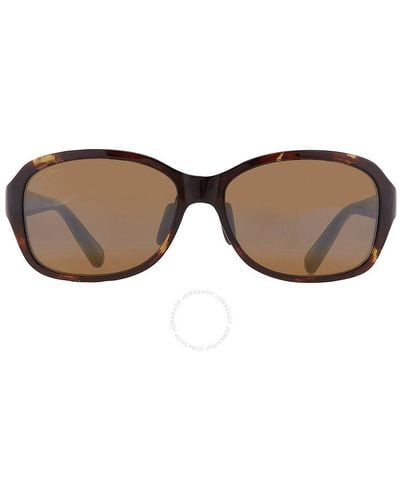 Maui Jim Koki Beach Hcl Bronze Mirror Polarized Gradient Oval Sunglasses H433-15t 56 - Brown