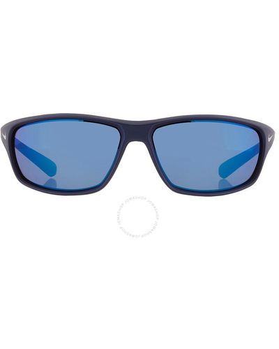 Nike 63mm Rabid Rectangle Sunglasses In Matte Obsidian/blue Flash At Nordstrom Rack
