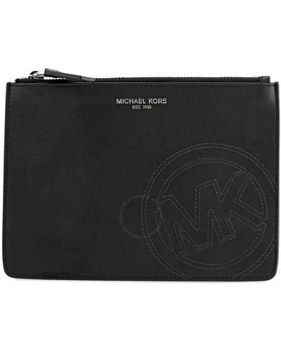 Michael Kors Leather Small Travel Pouch - Black