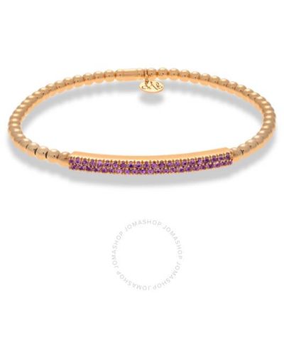 Hulchi Belluni 21348pi-rs 18k Rg Bracelet Pave Bar Pink Sapphire 0.60 Cttw - Metallic