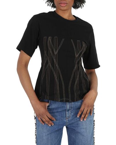 Stella McCartney Corset Embroidery T-shirt - Black