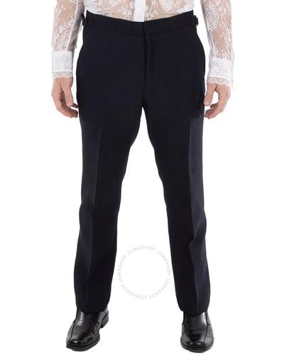 Burberry Navy Tailored Pants - Blue