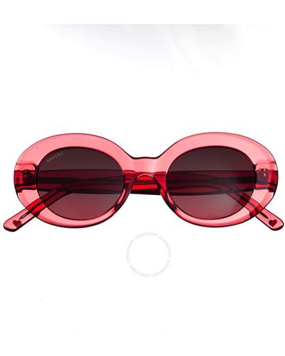 Bertha Red Oval Sunglasses