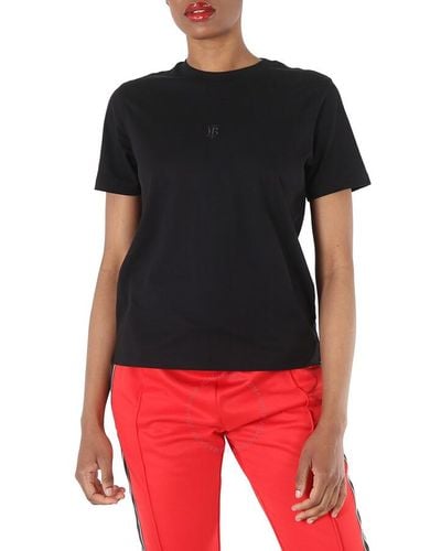 Burberry Dovey T-shirt With Monogram Embroidery - Black