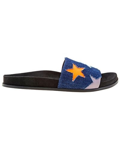 Stella McCartney Loafer Slides Denim Stars - Blue