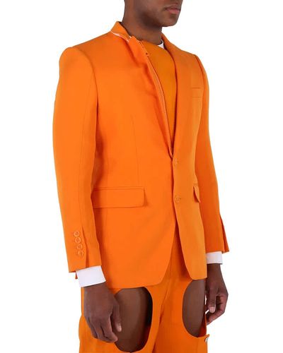 Burberry Grain De Poudre English-fit Tuxedo Jacket - Orange