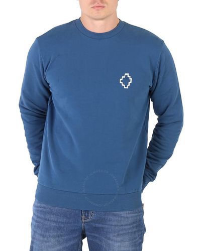 Marcelo Burlon Petrol Tempera Cross Print Sweatshirt - Blue