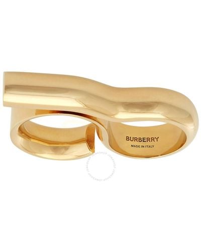 Burberry Light Gold Gold-plated Eyelet Double Ring - Multicolour