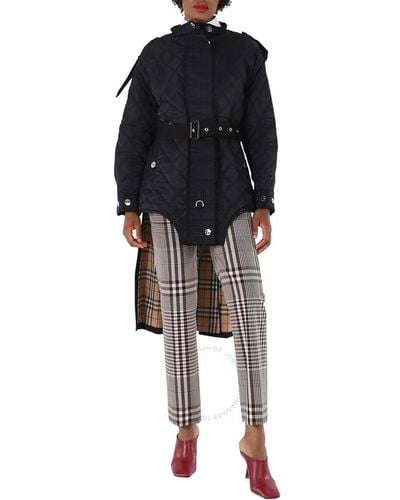 Burberry Quilted Nylon And Cotton Coat - Black