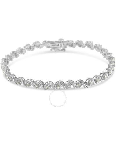 Haus of Brilliance Sterling Silver 1ct. Tdw Diamond Spiral Link Bracelet - Metallic