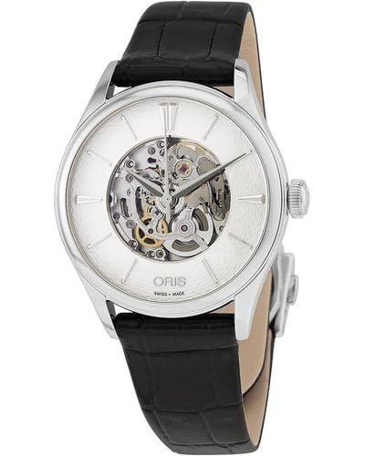 Oris Artelier Automatic Diamond Silver Skeleton Dial Watch 01 560 7724 4051-07 5 17 64fc - Metallic