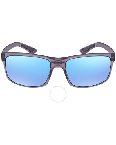 Maui Jim Pokowai Arch Blue Hawaii Rectangular Sunglasses B439-11m 58