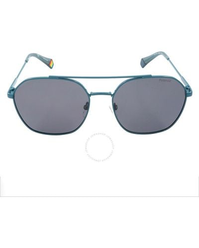 Polaroid Grey Pilot Sunglasses - Blue