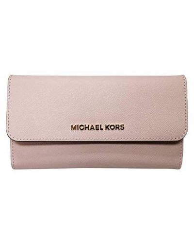 Michael Kors Jet Set Travel Large Saffiano Leather Trifold Wallet - Pink