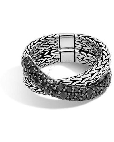 John Hardy Classic Chain Black Sapphire Sterling Silver Ring - Metallic