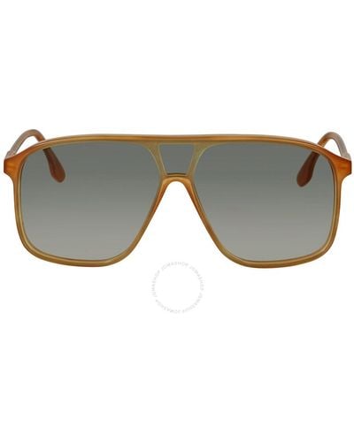 Victoria Beckham Gray Square Sunglasses Vb156s 772 60 - Metallic