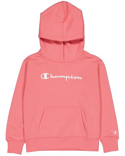 Champion Girls Logo Print Hoodie - Pink