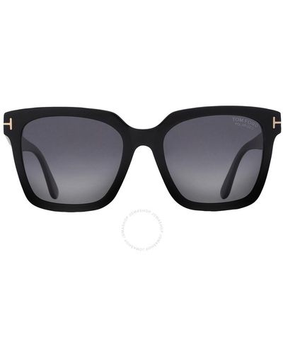 Tom Ford Selby Polarized Smoke Square Sunglasses Ft0952 01d 55 - Black