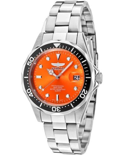 INVICTA WATCH Pro Diver Orange Dial Watch - Gray