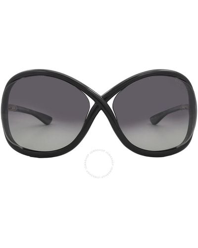Tom Ford Whitney Smoke Polarized Butterfly Sunglasses Ft0009 01d 64 - Black
